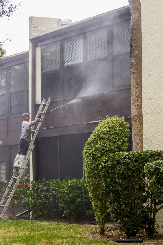 Local Building Power Washing pros at work